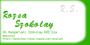 rozsa szokolay business card